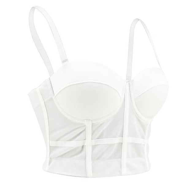 TOPMELON Gothic Corset Sexy Fashion Overbust Bustier Solid Slim Tops for Women White Red Black Corsets Sleeveless Top for Summer