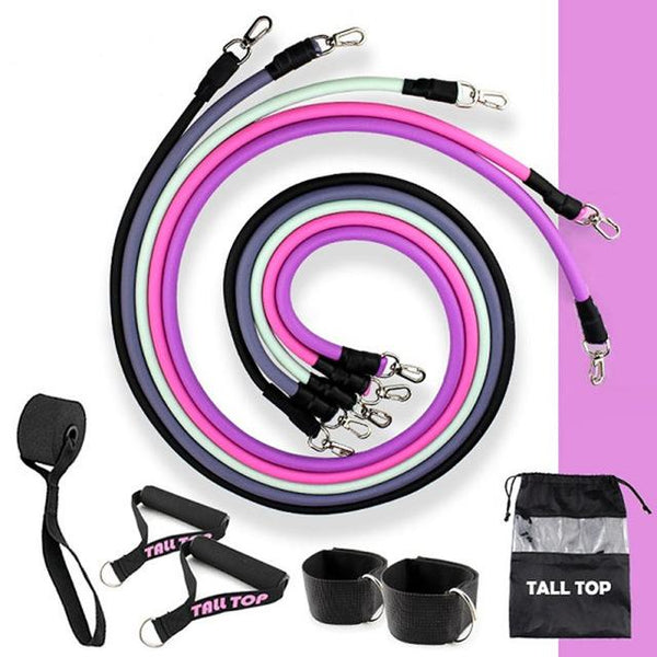 Procircle 15 Pcs Resistance Tube Bands set - Tubes Rubber Band Perfect For Home Gyms, Resistance Training, Physical Therapy