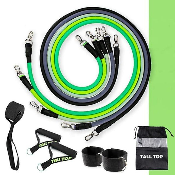 Procircle 15 Pcs Resistance Tube Bands set - Tubes Rubber Band Perfect For Home Gyms, Resistance Training, Physical Therapy