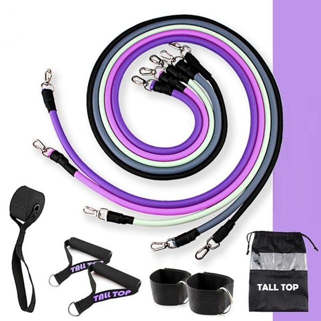 Procircle 15 Pcs Resistance Tube Bands set - Tubes Rubber Band Perfect For Home Gyms, Resistance Training, Physical Therapy