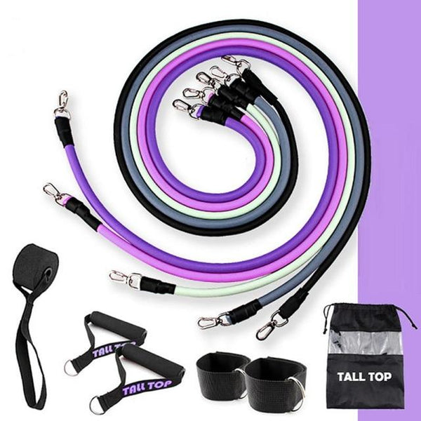 Procircle 15 Pcs Resistance Tube Bands set - Tubes Rubber Band Perfect For Home Gyms, Resistance Training, Physical Therapy