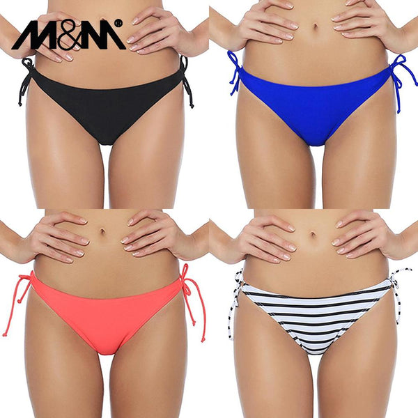 M&M 2019 Women Sexy Mini Bikini Bottom Swimwear Tie Side Swimsuit Bodysuit Micro Bikini Set Board Short Swim Briefs B612