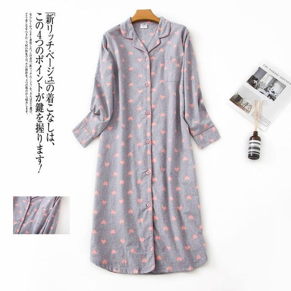 New Extended Flannel Nightdress Women Sleepwear Plus Size Nightwear Long Sleeve 100% Cotton Fattening Lady's Household Clothes