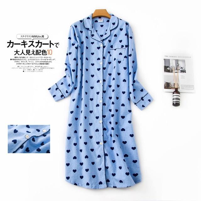 New Extended Flannel Nightdress Women Sleepwear Plus Size Nightwear Long Sleeve 100% Cotton Fattening Lady's Household Clothes