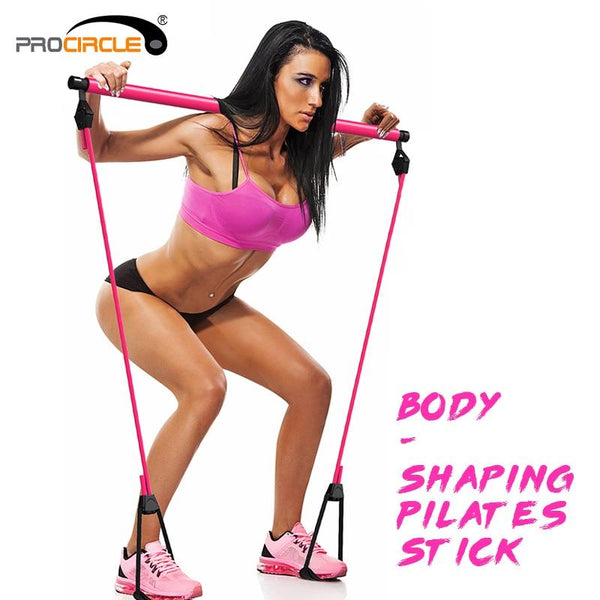 Procircle Pilates Bar Kit with Resistance Band Pilates Exercise Stick Toning Bar Fitness Home Yoga Gym, Body Workout