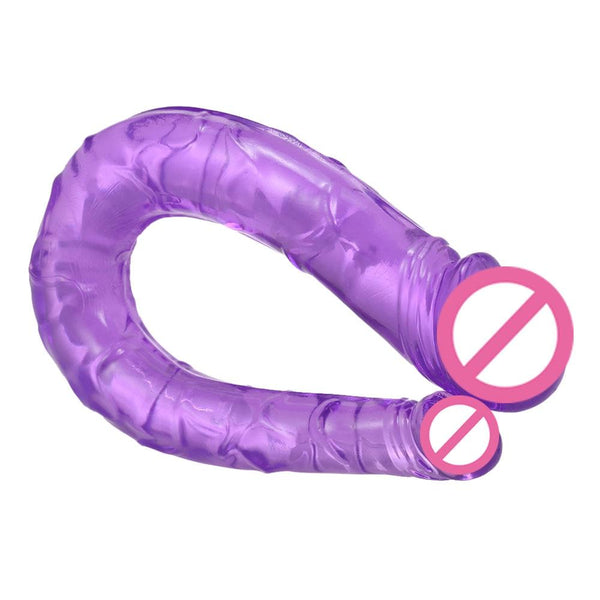 Double Long Soft Jelly Dildo Vibrator Lesbian Vaginal Anal Plug Massage For Women Realistic Dildos Sex Toys For Woman Gays