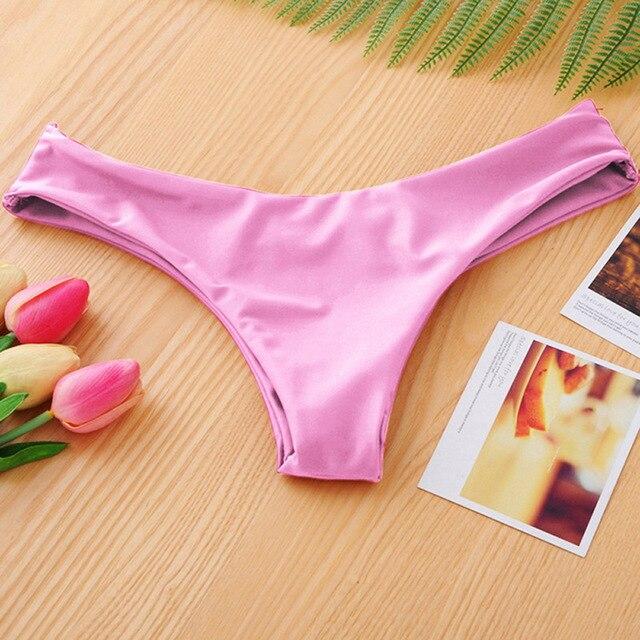 Women Sexy Briefs Swimwear Solid Panties Cross Bandage Sand Swim Shorts Low Waist Beachwear Bottoms Plus Size