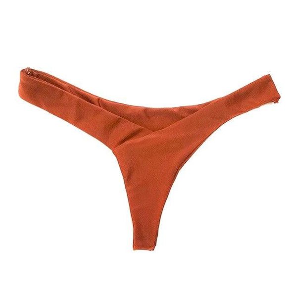 Women Sexy Briefs Swimwear Solid Panties Cross Bandage Sand Swim Shorts Low Waist Beachwear Bottoms Plus Size