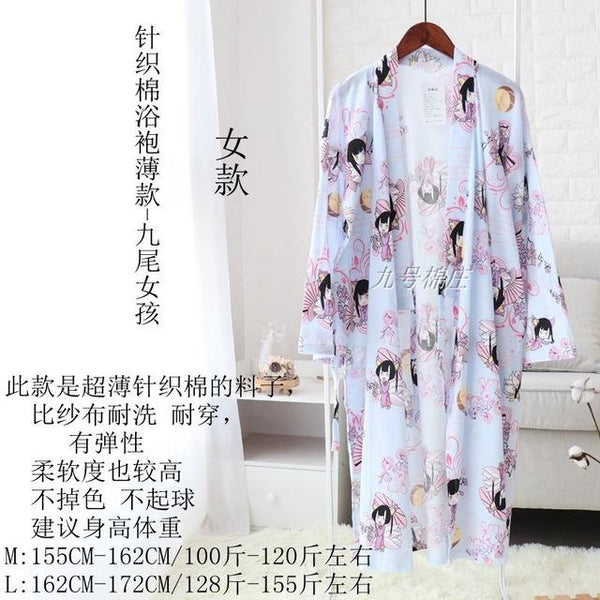 Women Sleepwear Spring Bathrobes Sexy Night Robes Long Sleeve Floral Dressing Gown 100% Cotton Kimono Robe Nightgown Nightwear