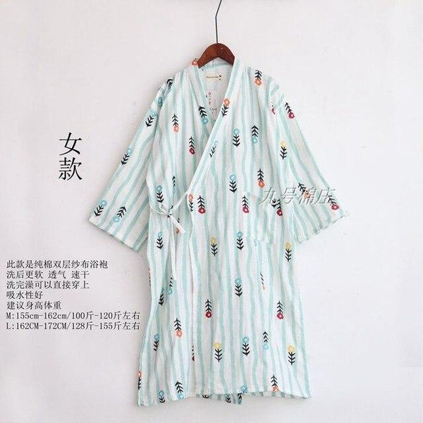 Women Sleepwear Spring Bathrobes Sexy Night Robes Long Sleeve Floral Dressing Gown 100% Cotton Kimono Robe Nightgown Nightwear