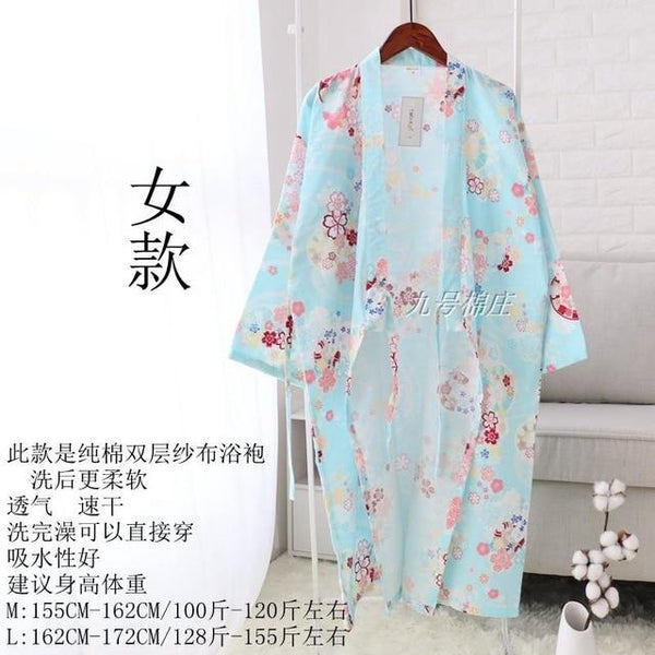 Women Sleepwear Spring Bathrobes Sexy Night Robes Long Sleeve Floral Dressing Gown 100% Cotton Kimono Robe Nightgown Nightwear