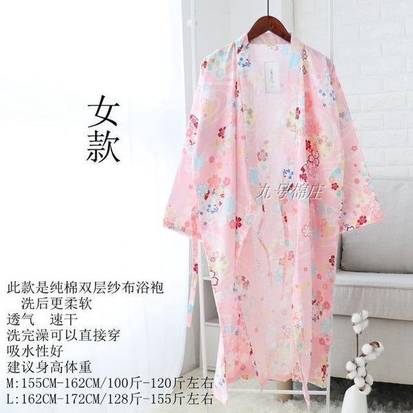 Women Sleepwear Spring Bathrobes Sexy Night Robes Long Sleeve Floral Dressing Gown 100% Cotton Kimono Robe Nightgown Nightwear