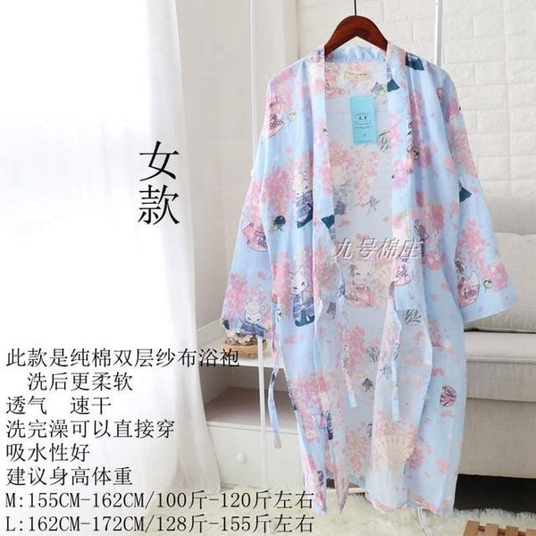 Women Sleepwear Spring Bathrobes Sexy Night Robes Long Sleeve Floral Dressing Gown 100% Cotton Kimono Robe Nightgown Nightwear