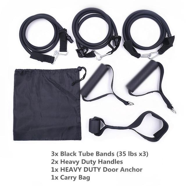 Super Strong Resistance Tube Bands Set with Heavy Duty Door Anchor Handles Fitness Gym Workout Latex Band Musculation Equipement