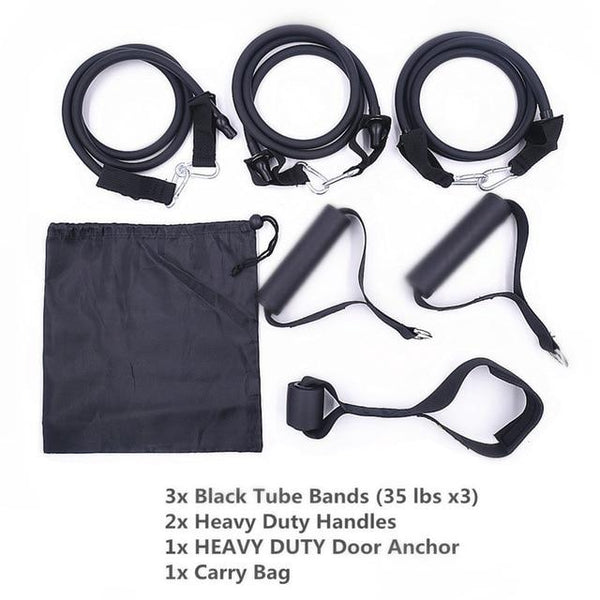 Super Strong Resistance Tube Bands Set with Heavy Duty Door Anchor Handles Fitness Gym Workout Latex Band Musculation Equipement