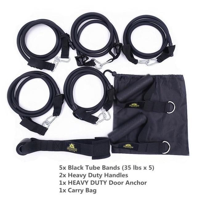 Super Strong Resistance Tube Bands Set with Heavy Duty Door Anchor Handles Fitness Gym Workout Latex Band Musculation Equipement