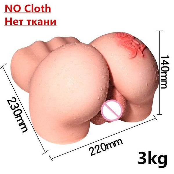 3D Silicone Realistic Pussy Vagina Fake Ass Artificial Vagina Anal Sex Toys for Male Masturbator Dolls Real Virgin Pussy Ass