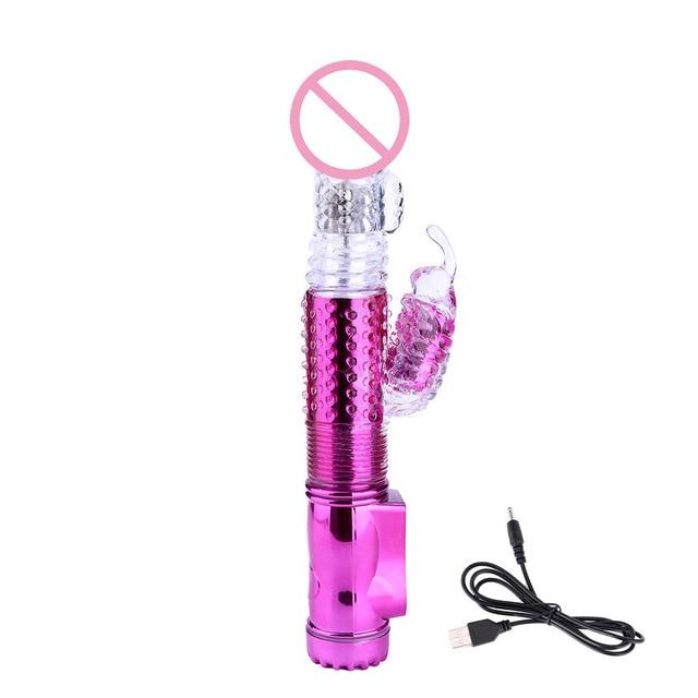 Bigbanana Butterfly Soft Silicone Vibrator Dildo Vibrator with 8-Frequency Rotating Dildo Vibe Massager for Women sex shop QH144