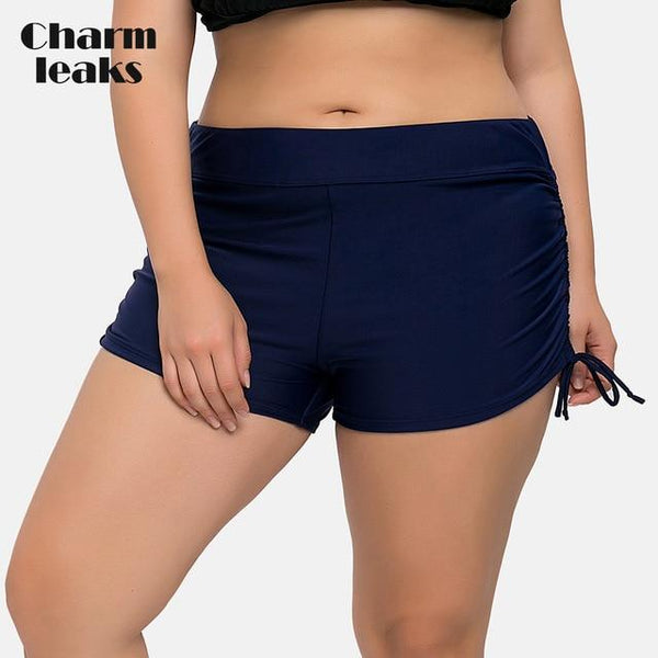 Charmleaks Women High Waist Swimming Trunks Ladies Plus Size Bikini Bottom Polka Dot Swimwear Briefs Swimming Trunks