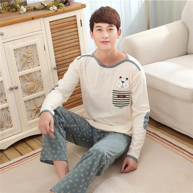 Autumn Long Sleeved Cartoon Dogs Cotton Couple Pajama Sets Women/Men Pyjamas Sleepwears Mujer Nightgown XXL Home Clothing