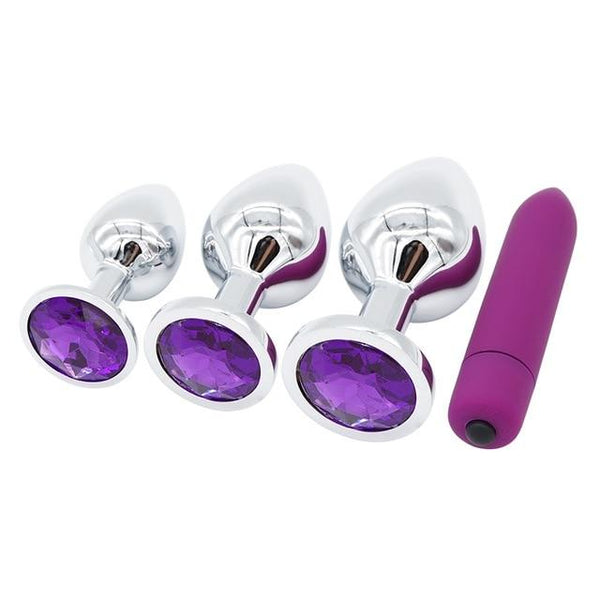 3pcs/4pcs Massager Crystal Jewelry Stainless Steel Beads Butt Plug Dildo Vibrator Anal Plug Adult Massager Balls Sex Anal Toys