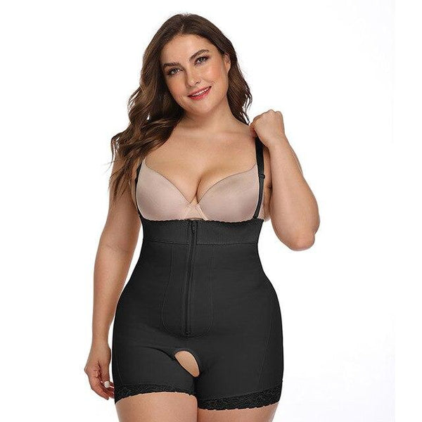 TOPMELON Women's Binder and Shapers Slimming Underwear Spanx Bodysuit for Women Plus Size 5XL 6XL Body Shaper Zipper Open Crotch