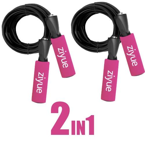 2PCS ziyue Crossfit Jump Rope Speed Ropes 2.5M Weighted Workout for Skipping jumping Boxing Fitness Men, Women,and Kids