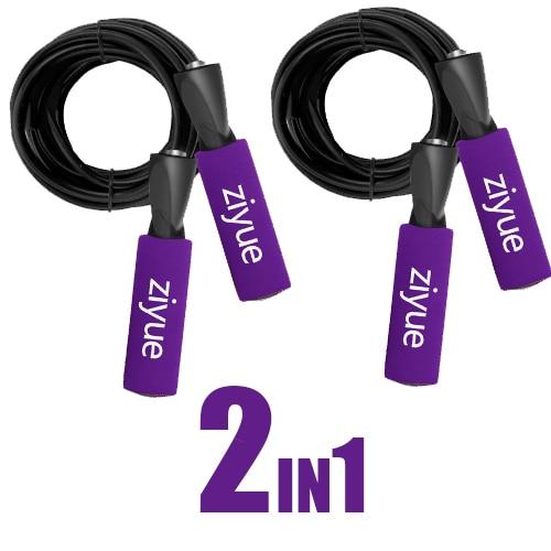 2PCS ziyue Crossfit Jump Rope Speed Ropes 2.5M Weighted Workout for Skipping jumping Boxing Fitness Men, Women,and Kids