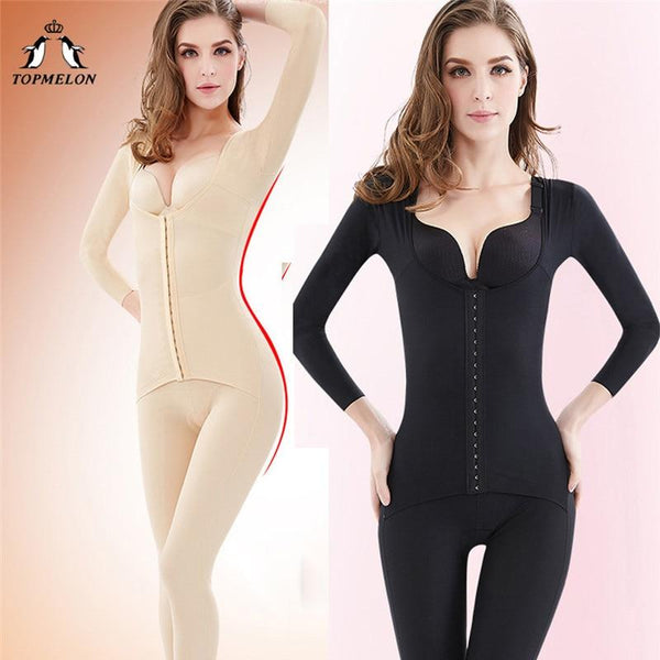 TOPMELON Long Body Shaper Women's Binders and Shapers Slimming Shapewear Full Length Plus Size Bodysuit for Women S-3XL