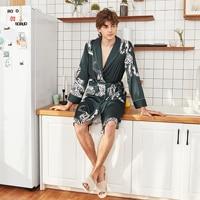 Men Women Robes Silk Bathrobes Couples Sleepwear Nightwear Plus Size animal Robes 2019 new evening dress sexy nightgowns