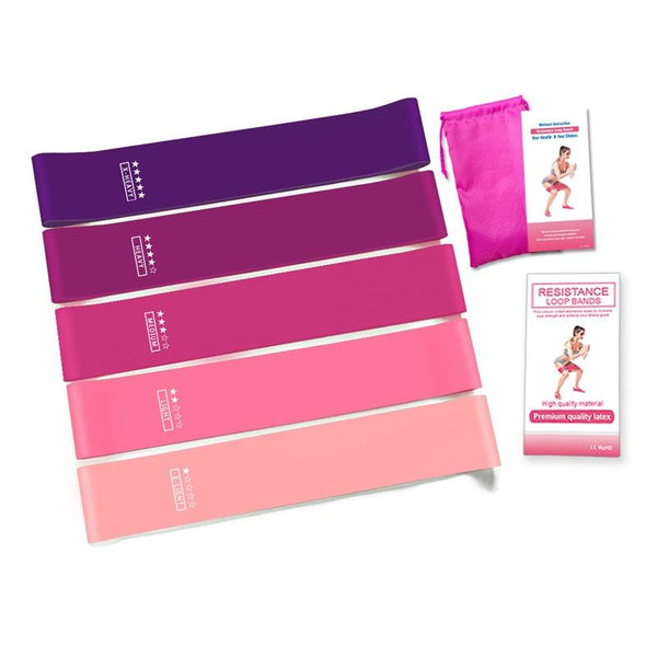 5 Colors Purple Ombre Resistance Fitness Training Bands Crossfit Rubber Bands Pilates Loops Latex Yoga Exercise Bands