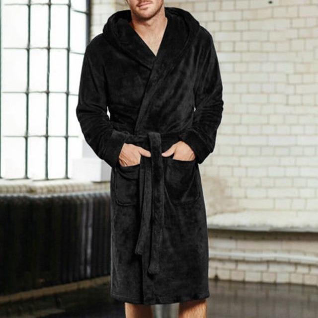 2019 New Men's Bathrobes And Kimono Cotton Coral Velvet Bathrobe Robes Bathrobe Robes Hot Spring Pajamas Long Pajamas Dress Size