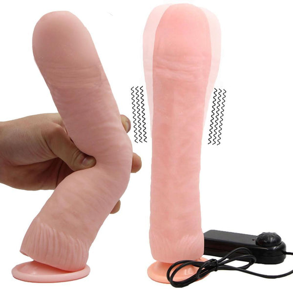 YEMA 10.24 inch Soft Big Dildo Silicone Flexible Penis Huge Dildos Mini Bullet Vibrator Adult Sex Toys for Mature Women