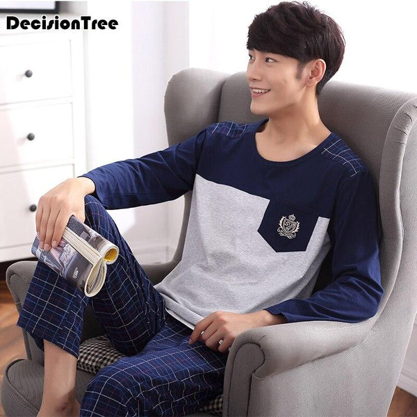 2019 summer boys cartoon version same harajuku pajamas men women long sleeve shirt nighty nightwear set