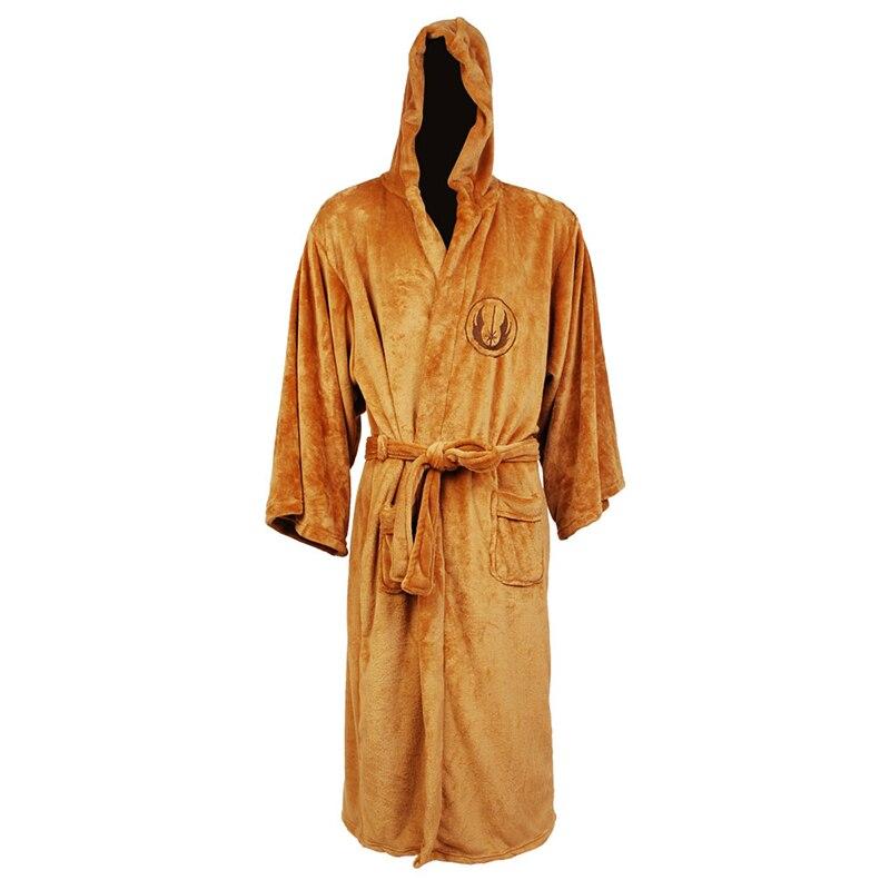 Star Wars Darth Vader Flannel Terry Jedi Adult Bathrobe Robes Darh Vader Cosplay Brown Robe Dress Gown Sleeping Wear Costume F78