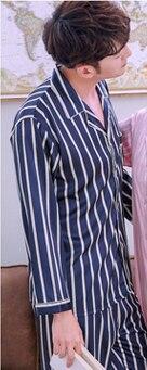 Spring Autumn Couple Sleepwear Long Sleeve Woman Imitation Silk Sleep Dress Autumn Loose Homewear Men Soft Nightwear H5525