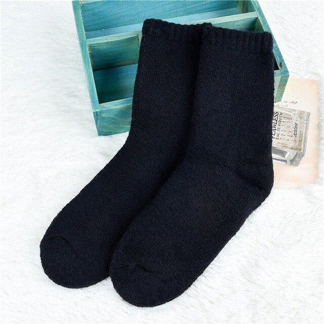 New Autumn Winter Men's Socks Keep Warm Cashmere Wool Socks Thick Solid Casual Protect the Cold Male Meias Home Sleep Socks