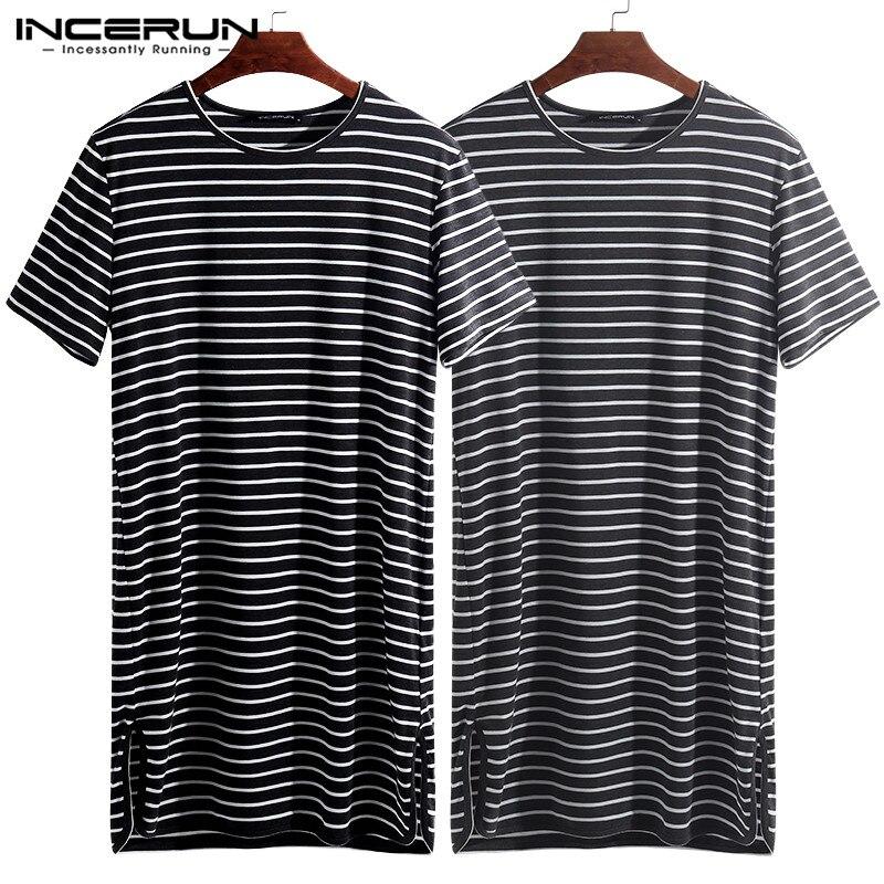 Men Pajama Summer Dress 2019 Fashion Lounge Stripe Loose Short Sleeve Sleepwear Nightshirt Underwear Hombre Homewear