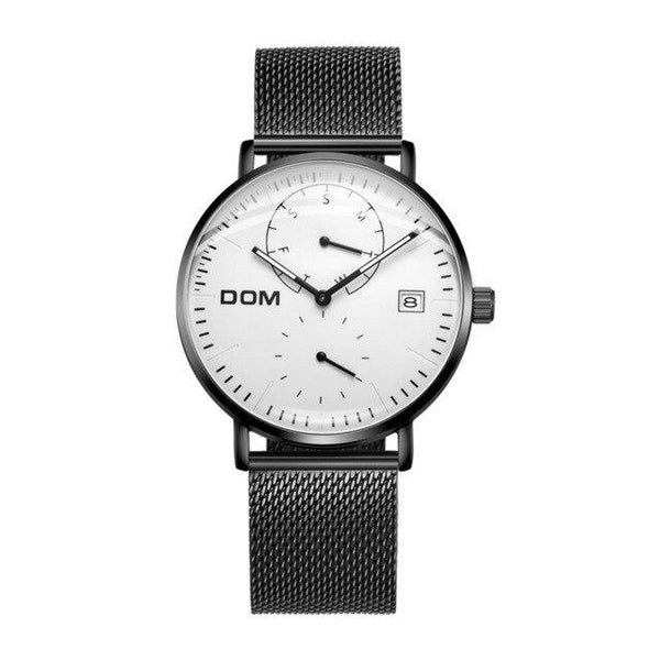 Dom Watch Men Luxury Business Steel Man Watch Waterproof Calendar Unique Fashion Casual Quartz Male Dress Clock M-435