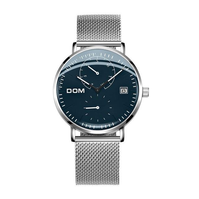 Dom Watch Men Luxury Business Steel Man Watch Waterproof Calendar Unique Fashion Casual Quartz Male Dress Clock M-435