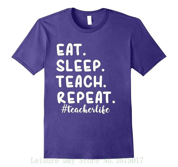 Eat Sleep Teach Repeat Teacherlife New Mens Spring Summer Dress Short Sleeve Casual