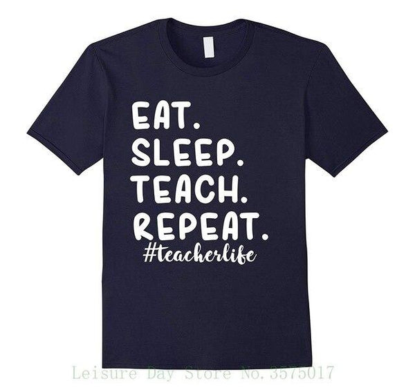 Eat Sleep Teach Repeat Teacherlife New Mens Spring Summer Dress Short Sleeve Casual