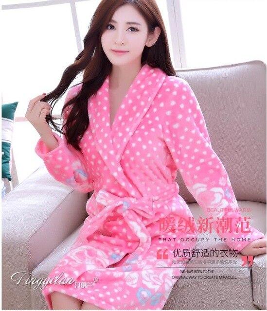 Girls Sleeping Gown Female Warm Thickened Flange Long Sleeves Bathrobe Men's Coral Velvet Pajamas Home Dress Marriage Robe D2120