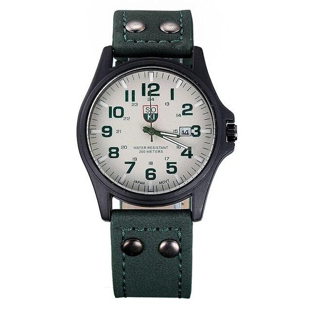 TIke Toker Hot Sale Sport Outdoor Military Amy Leather Cavas Belt Dress Quartz Wristwatch Hours Time for Men