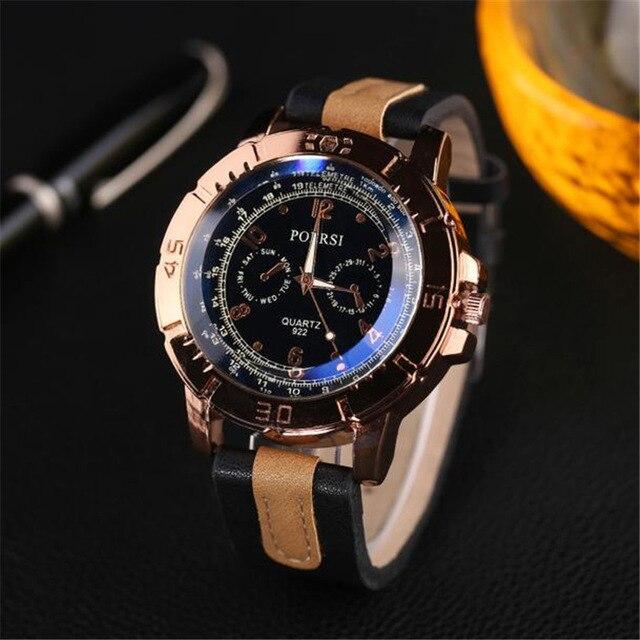 New Arrival Cool Men Fashion Watches Clock Luxury Men's Watches Analog Quartz Faux Leather Sport Wrist Dress Watch #500717