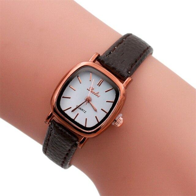 New Fashion Women Leather Band Analog Quartz Movement Wrist Watch PU Leather Dress Clock #200717