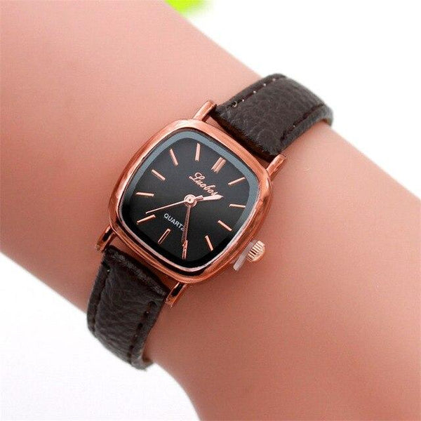 New Fashion Women Leather Band Analog Quartz Movement Wrist Watch PU Leather Dress Clock #200717