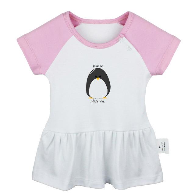 Cute Penguins Space Infinity Love Keep Calm And sleep zzz 5 burning man Newborn Baby Girls Dresses Toddler Infant Cotton Clothes