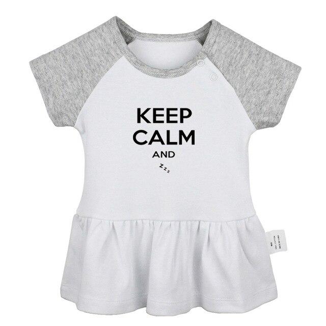 Cute Penguins Space Infinity Love Keep Calm And sleep zzz 5 burning man Newborn Baby Girls Dresses Toddler Infant Cotton Clothes