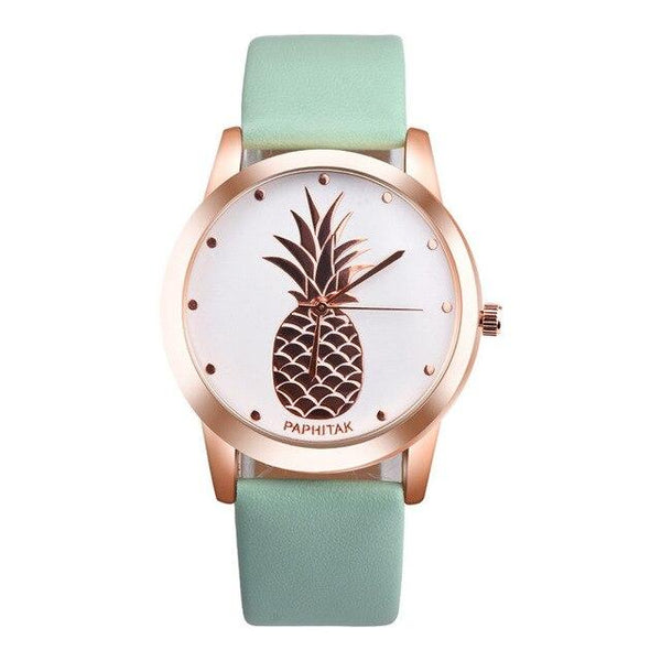 Women Men Watches New Fashion Pineapple Faux Leather Analog Quartz Wristwatch Luxury Ladies Casual Dress Watch reloj mujer #C